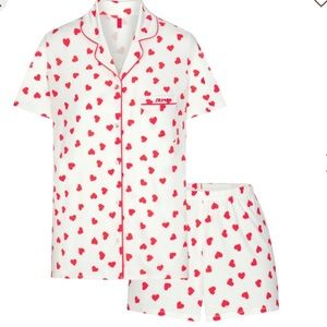 Skims Limited Addition Ruby and Marble Heart Sleep Set.  Size S 2024 VDAY.  NWT